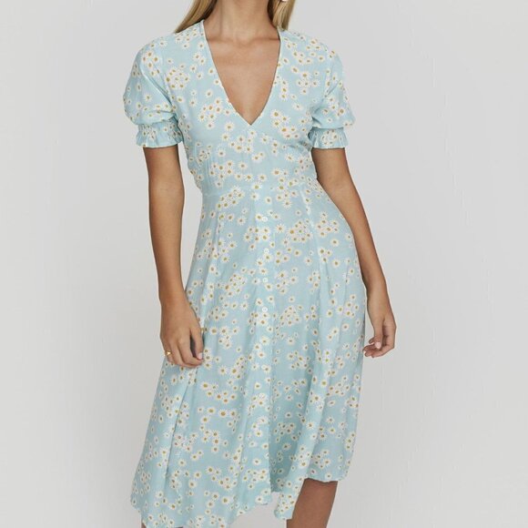 Faithfull The Brand Mejia Ari Zhoe Floral Print Midi Dress New Size 2 US/XS - Picture 5 of 16